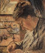 Camille Pissarro The Woman is sewing in front of the window France oil painting artist